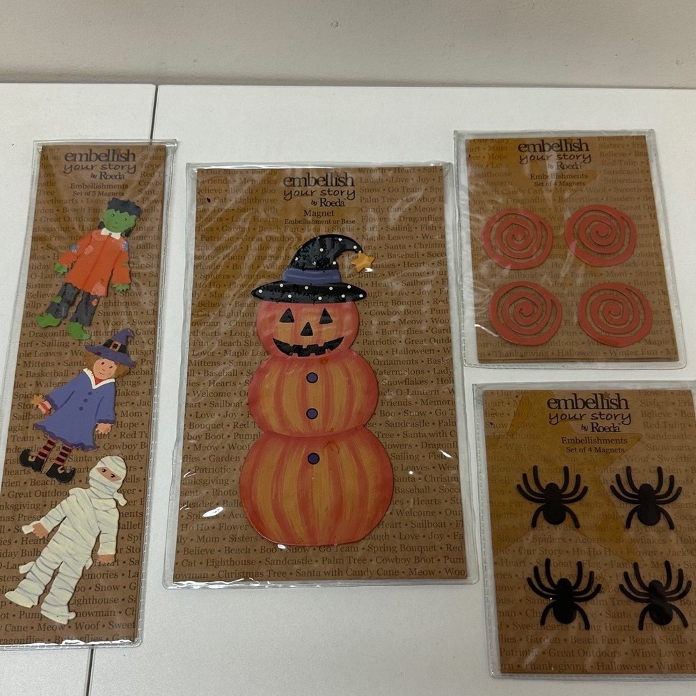Roeda Embellish Your Story Halloween Magnets Pumpkin Witch Frankenstein Mummy